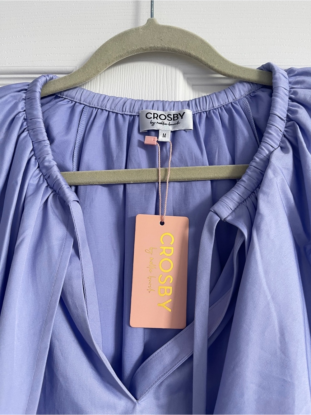 CROSBY by Mollie Burch Lavender Ruffled Short Sleeve Blouse - Picture 2 of 3